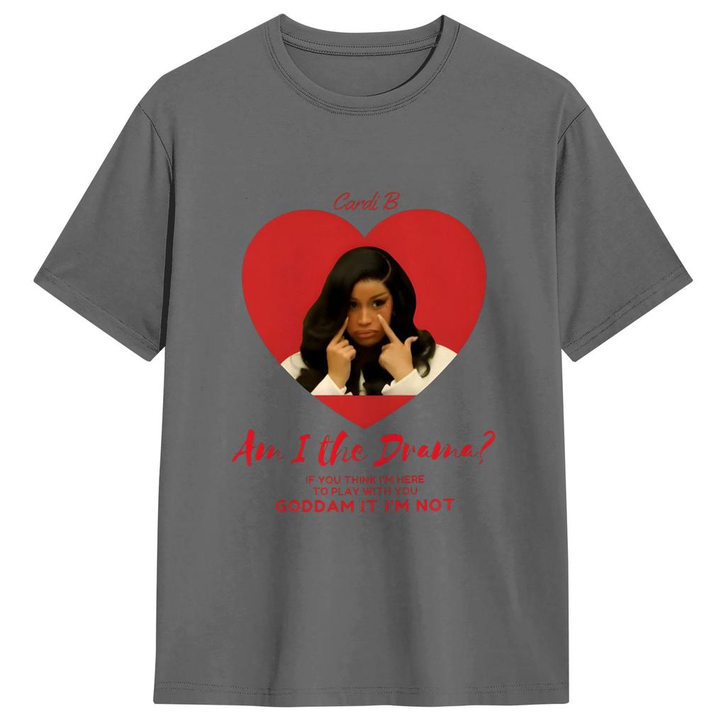 Cardi B Vintage TShirt Summer Leisure TShirts Unisexs Pure Cotton Breathable Top Tees ShortSleeve Street Style Tops