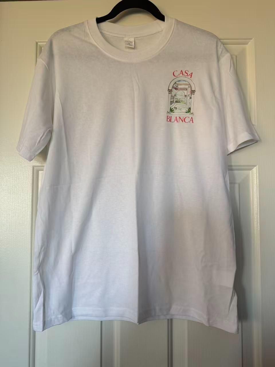 Casa Blanca Graphic T-Shirt White Front & Back Print Casual Tee Adult S