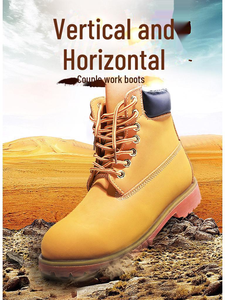 Pánské žluté zimní zateplené kotníkové boty Martin - Středně vysoké, Vysoké, Britský styl, Teplá bavlna, Velká velikost