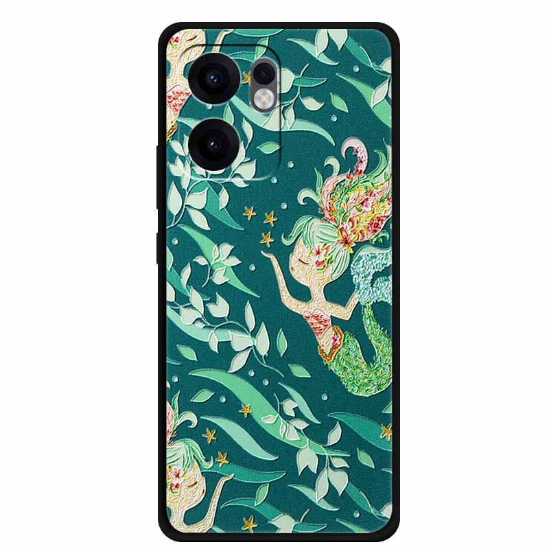 3D Emboss Case For OPPO Reno 14 5G Phone Case Reno14 Coque Flower Shockproof Silicone Soft Back Cover For OPPO Reno 13F 14F Case