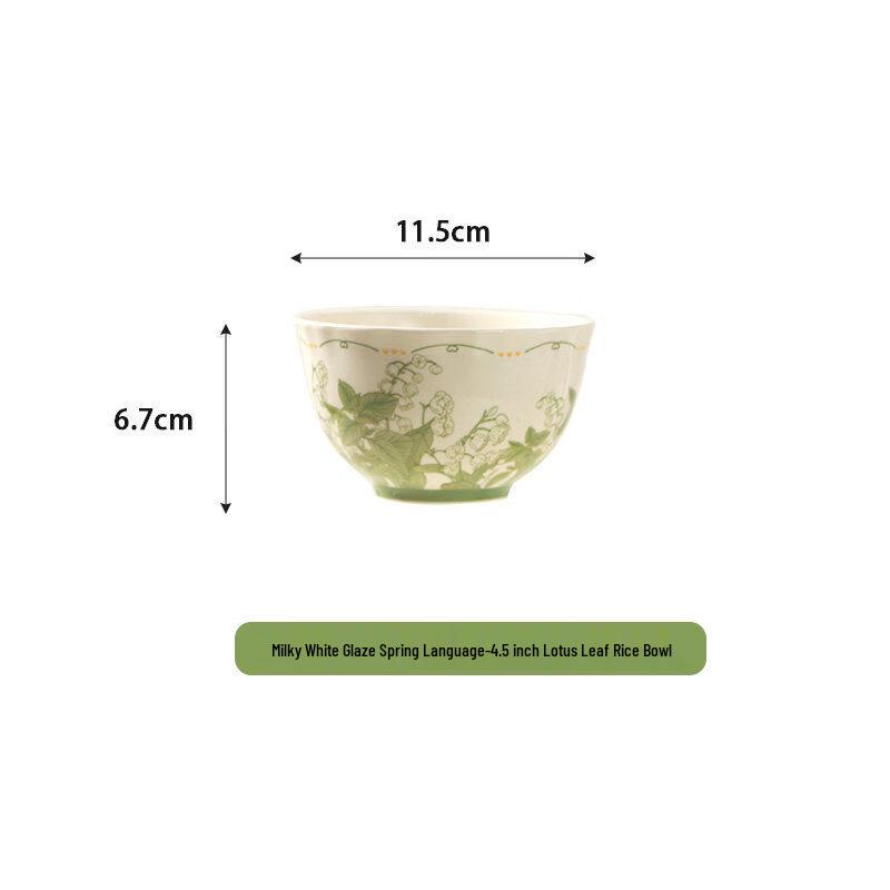 

European Style Lily Ceramic Rice Bowl Set