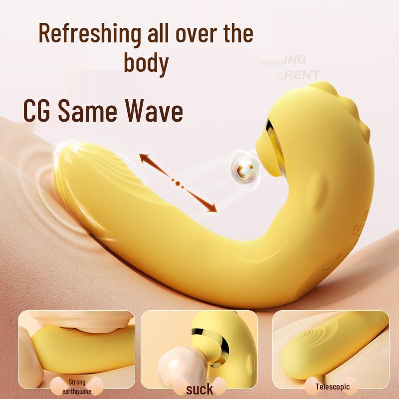 Seahorse Telescopic Vibrating Wearable Female Adult Toy with Strong Suction and Vibration