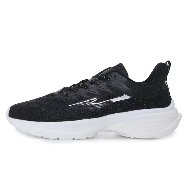 Erke Comfortable Breathable Shock Absorbing Wear Resistant Low Top Running Shoes Men sneakers Black 11123103085-002