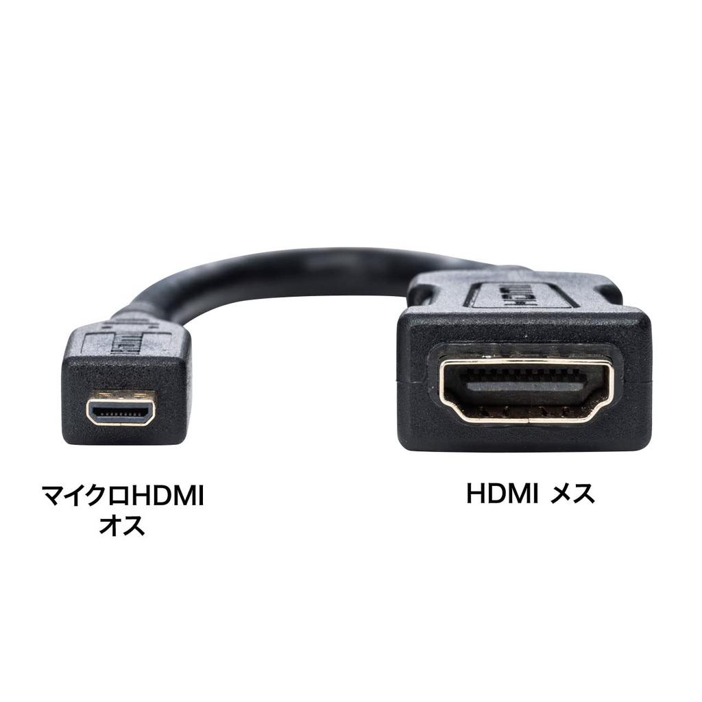 Sanwa Supply HDMI Conversion Adapter (Micro HDMI, Black, 0.1m) AD-HD20MCK