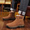 Wool Winter Warm Men's Cotton Shoes Genuine Leather Suede Cowhide Casual Shoes Men's Outdoor Snow Boots Men's Shoes