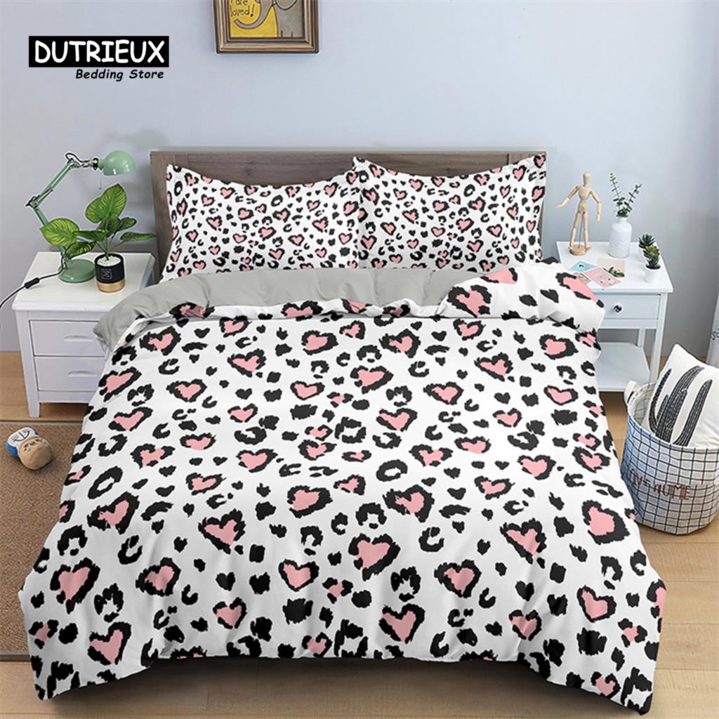 Red Rose Floral Duvet Cover Love Heart Bedding Set Microfiber Romantic Quilt Cover Queen King For Couple Wedding Valentine Decor