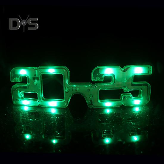 New Year Party LED Light Up Glasses 2025 Number Luminous Glasses 3 Lighting Modes Cosplay Birthday Party Photo Prop