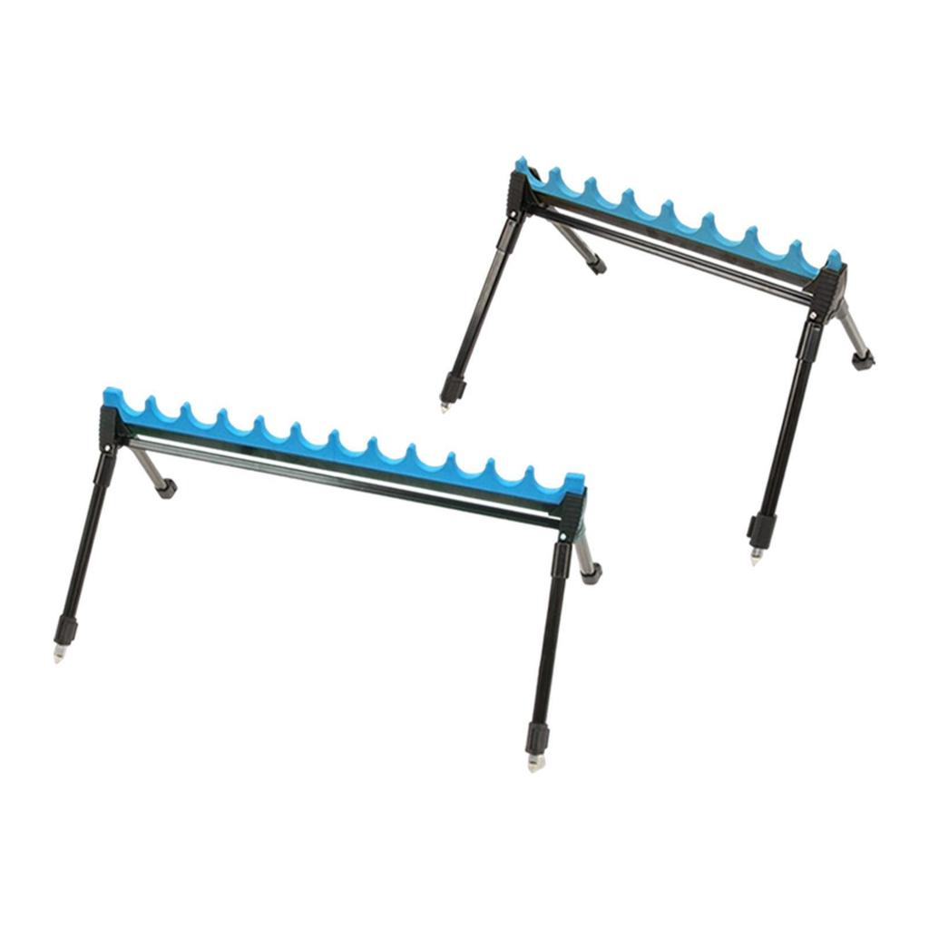 Fishing Rod Holder Stand 2 Section Telescopic Practical Ground Display Rack 8 Holes