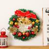 30cm Artificial Christmas Wreath For Front Door Red Bow Bell Christmas Wreath Door Hanging Window Ornaments Christmas Decoration
