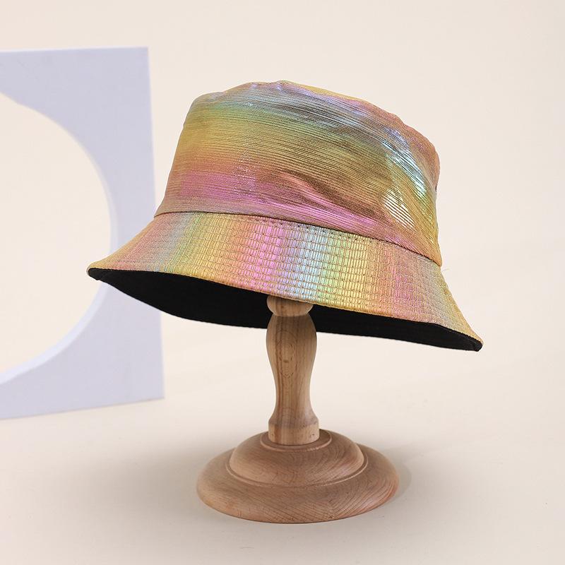 New big head circumference bucket hat women spring and autumn sunscreen sunshade show face small PU basin hat fashion bucket hat