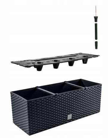Anthracite box flowerpot with irrigation system 51 cm