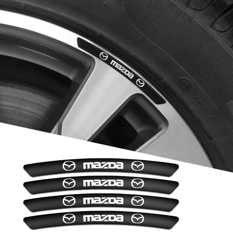 

2025 Hot 4Pcs Aluminium Car Hub Decal Stickers Auto Accessories For Mazda 2 6 3 CX5 CX80 CX70 CX90 MX30 CX60 CX50 CX30 BT50 e-TP