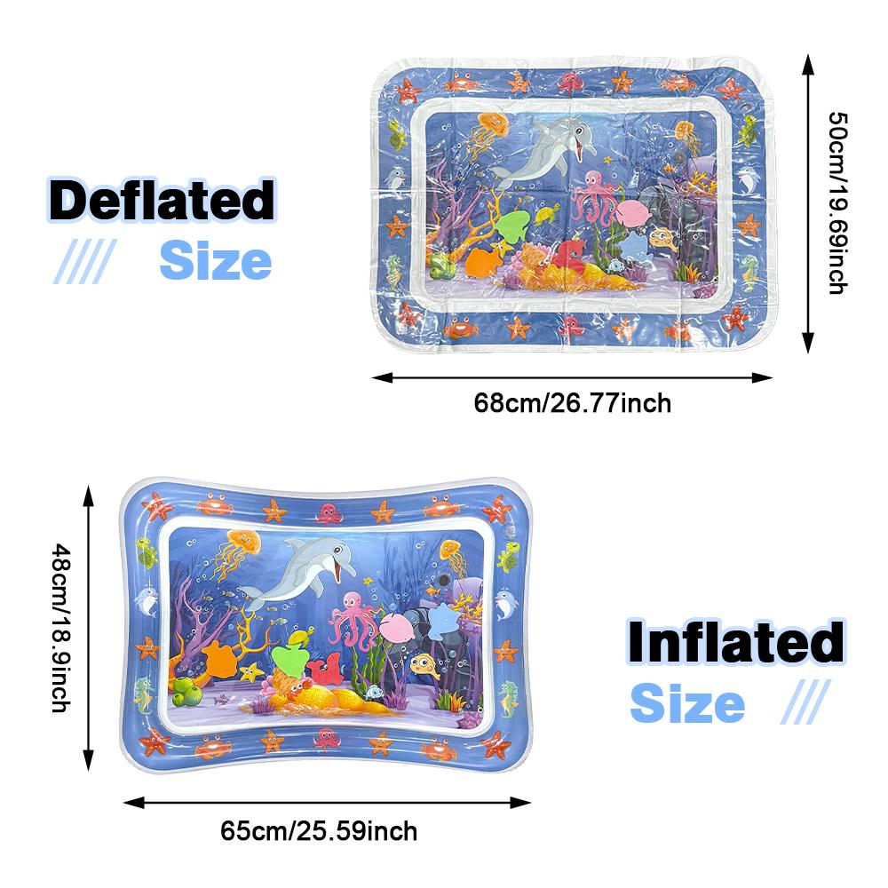 1Pc Blue Dolphin Inflatable Pvc Playing Mat Baby Play Water Mat Toddler Pad Kids Early Education Activity Toys Mat Cushion Gift