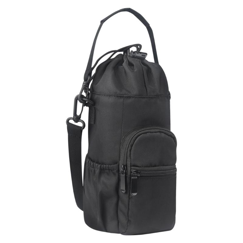 Portable Insulated Water Bottle Carrier Bag Adjustable Shoulder Strap Bottle Pouch Holder for Hiking Travelling Camping