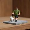 Dog Walking Figurine Detailed Miniature People Realistic Painted
