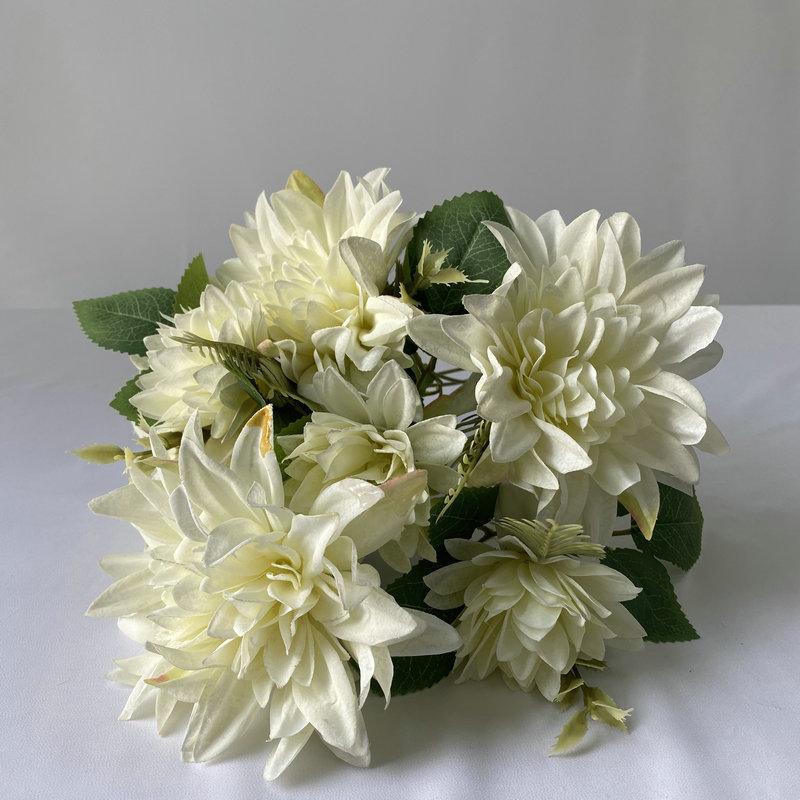 Oil Painting Dahlia Artificial Flower Wedding Decor With Silk Fabric For Photography And Home Display