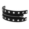 Punk-Stil Breites Lederarmband mit Nieten und funktionierendem Reißverschluss für edgy Modeaccessoires