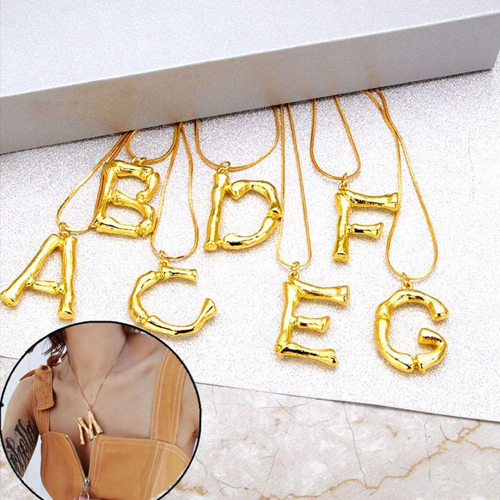 

Преувеличенная женская цепочка нагрудника, роскошное ожерелье с буквами от А до Я, кулон с алфавитом, позолоченный