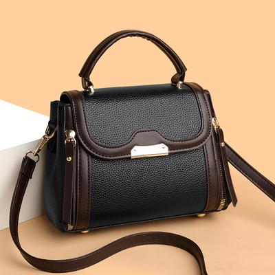 Pariserische Leder-Umhängetasche Vintage Damen-Tote für den lässigen Pendelverkehr