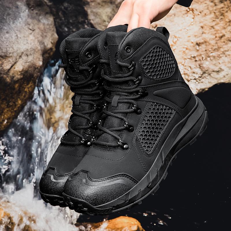 Men's Breathable Tactical Desert Boots - Non-slip, Wear-resistant High-Top Combat Boots for Outdoor Use