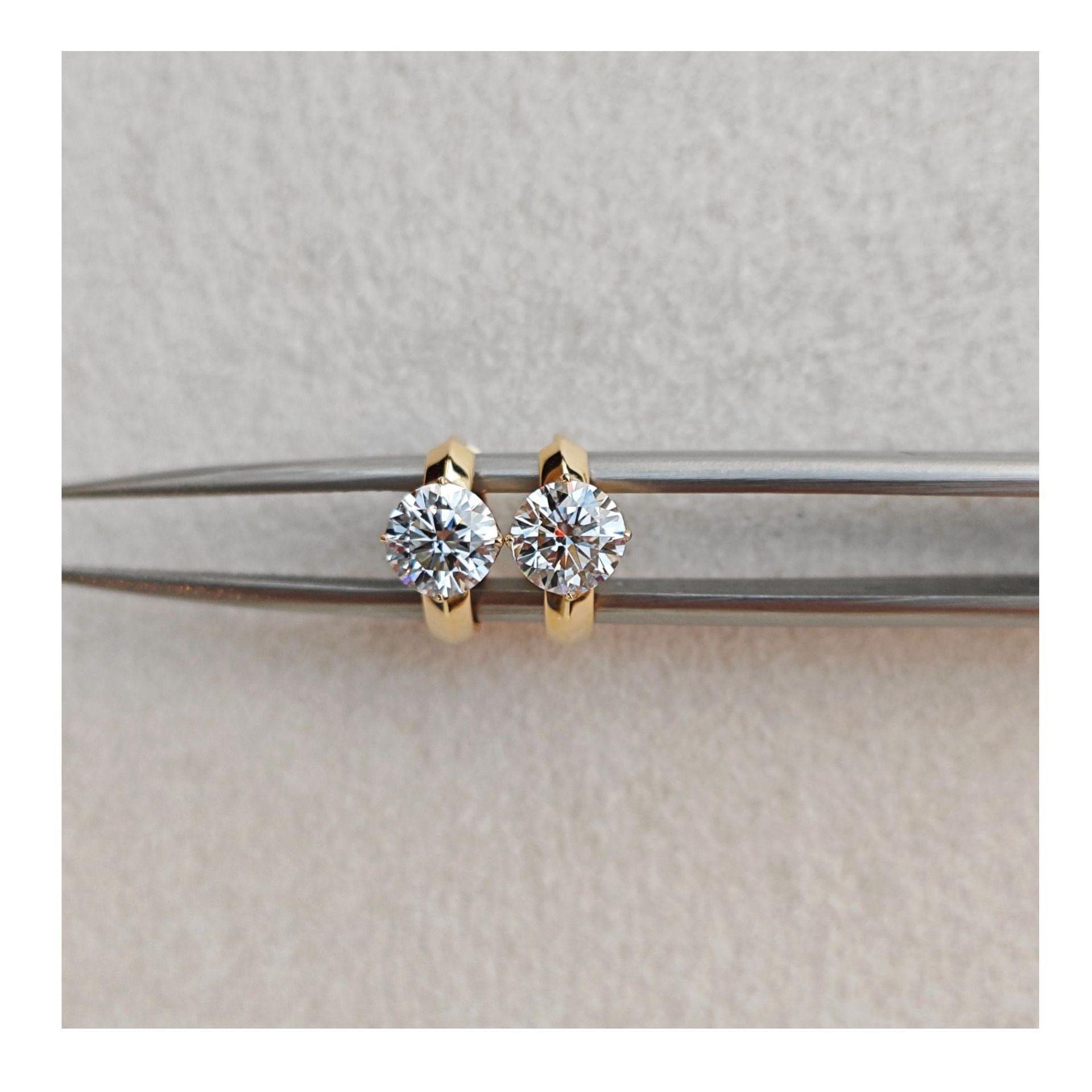 Sparkling Days: 18K Gold Vermeil & S925 Sterling Silver Zirconia Ear Hoops 18K Gold Pair