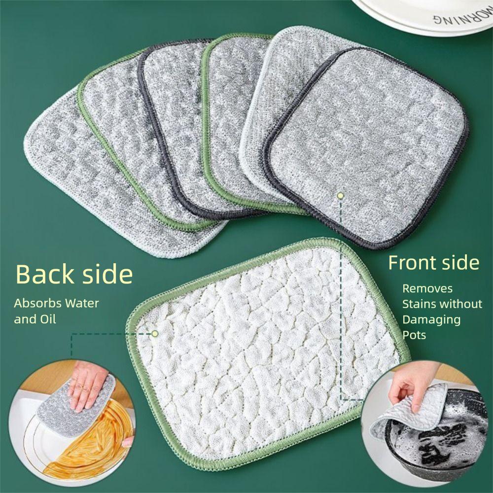 Wiping Rags Steel Wire Washing Cloth Microfiber Dishcloths Dishwashing Cloth  Kitchen Cleaning Tool