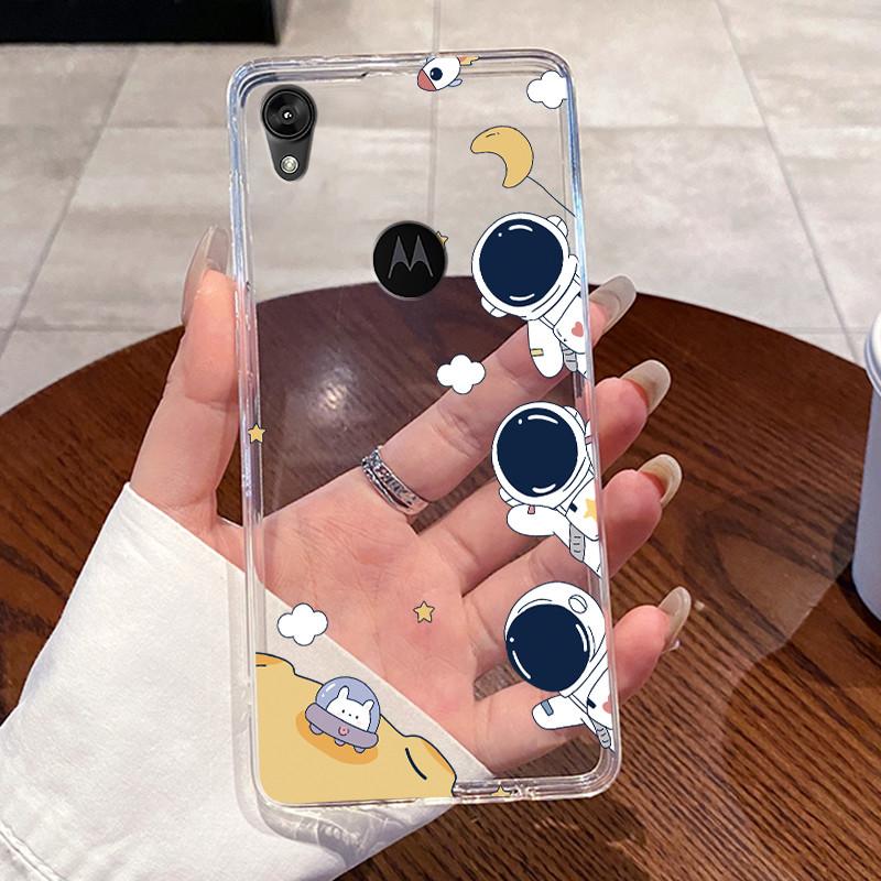 Jelly Casing For Motorola Moto E6 Fundas MOTOE6 Capa Clear Silicone Soft TPU Back Cover Cute Cat Rabbit Heart Protective Case