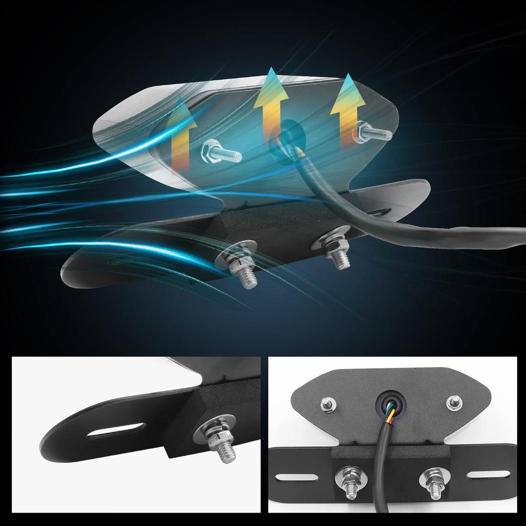 Ygmylandbb Motorcycle Tail Lamp Bike Brake Tail Light Integrated Stop Lamp LED DC12V License