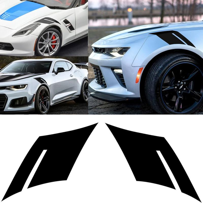 2 szt. Błyszczące Naklejki Paski Hash Marks na Błotnik Boczny Dla Chevy Corvette Camaro