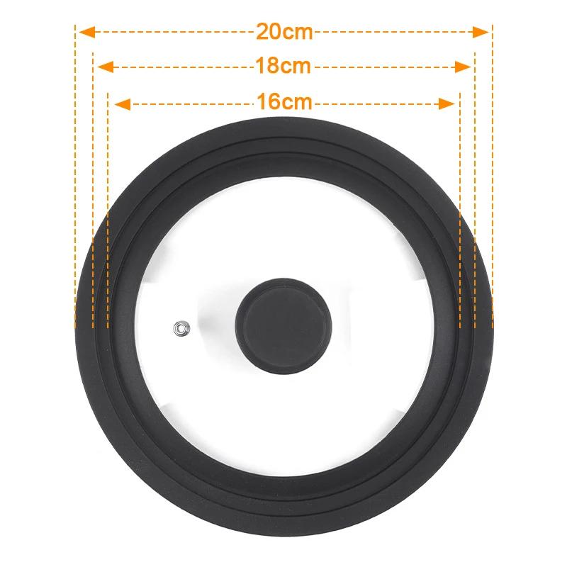 Universal Pot Lid Silicone Pots Covers With Tempered Glass Cover Heat Resistant Pans Skillets Multifunctional Kitchen Stove Lids