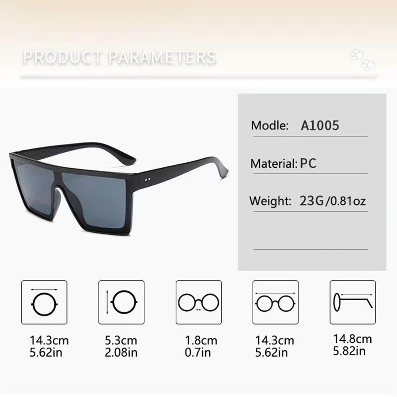 2PCS Box Fashion Trendy Sunglasses Cycling Driving Ins Sunscreen Sunshade Integrated Sunglasses