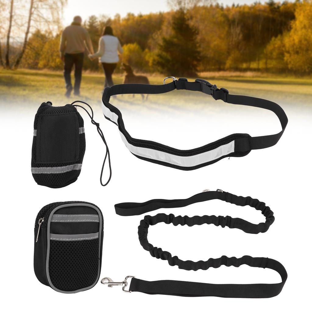 Dog  ing Waist Pack Leash   Reflective Elastic Hands   Dog Leash for Running Walking Hiking