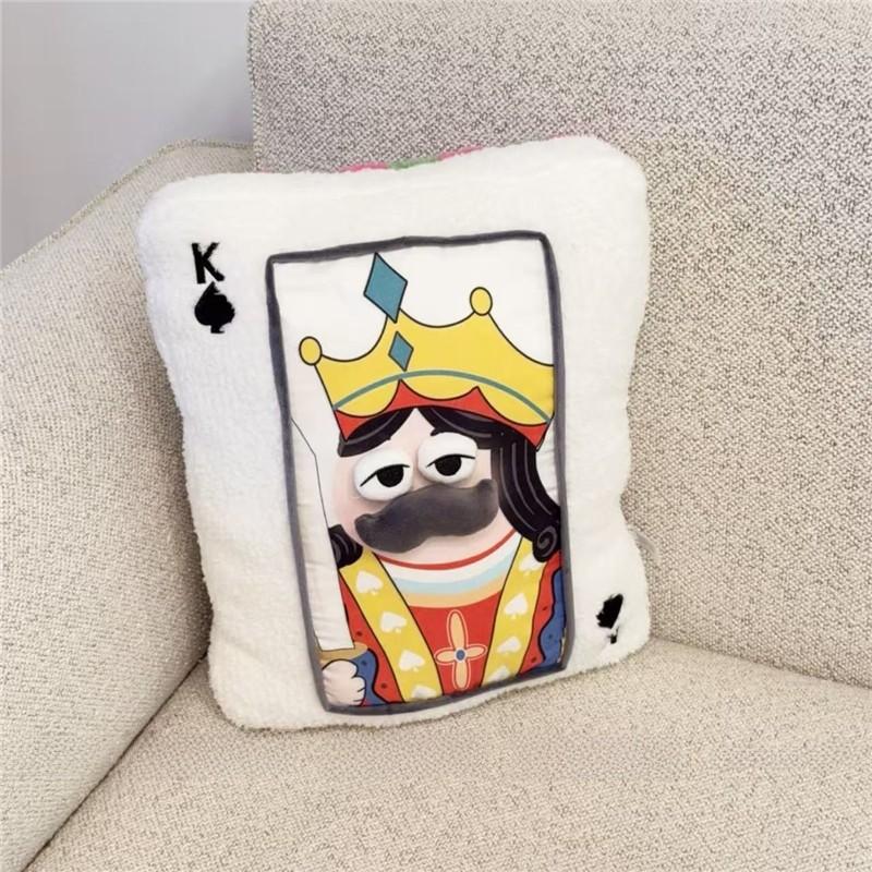 Fun Cartoon Poker Cards Plush Pillow For Living Room Decor And Nap Comfort