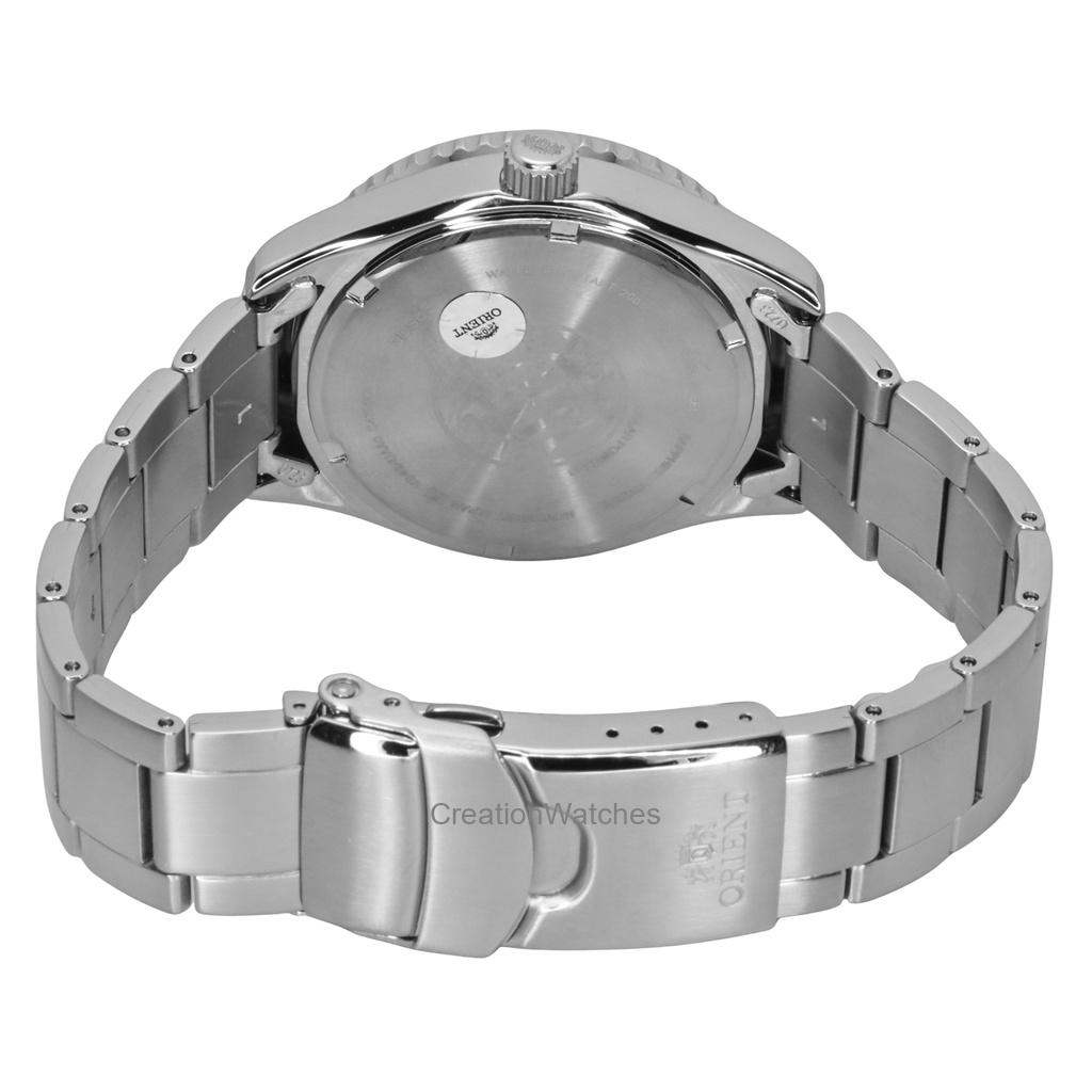 Orient Ceas de bărbați Mako III din oțel inoxidabil cu cadran ivoire Solar Diver RA-WJ0003S 200M