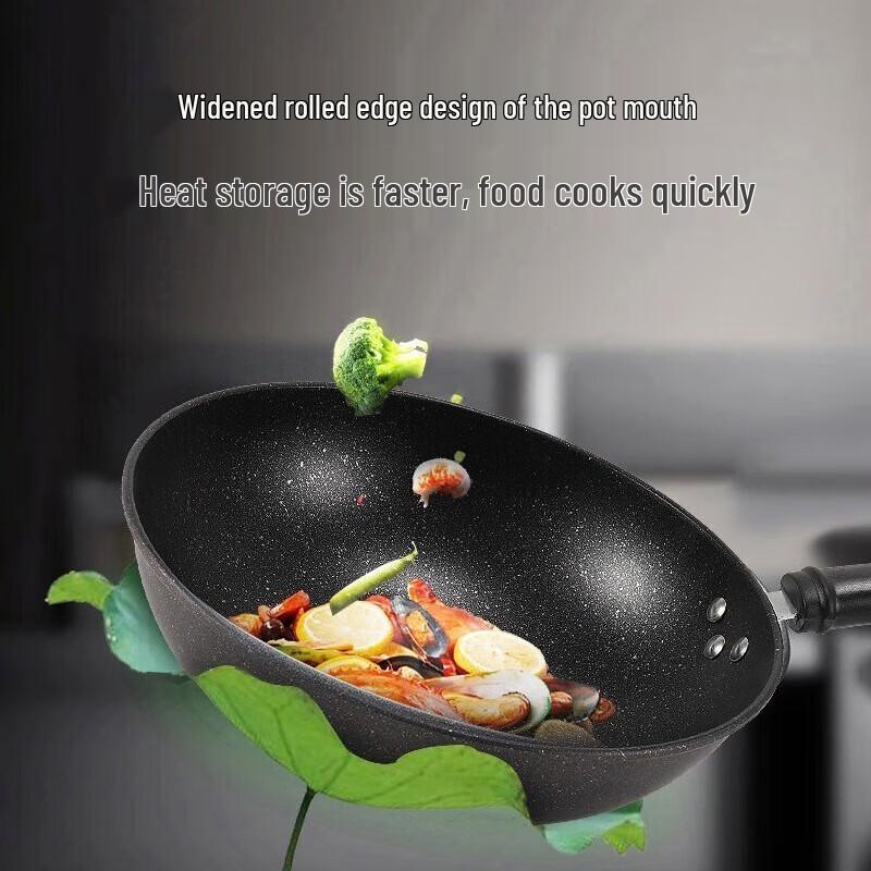 Kangbach 32cm Maifan Stone Non-Stick Flat-Bottom Wok