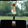 Traditional Car Pendant With Peach Wood Dragon And Lotus For Safe Driving