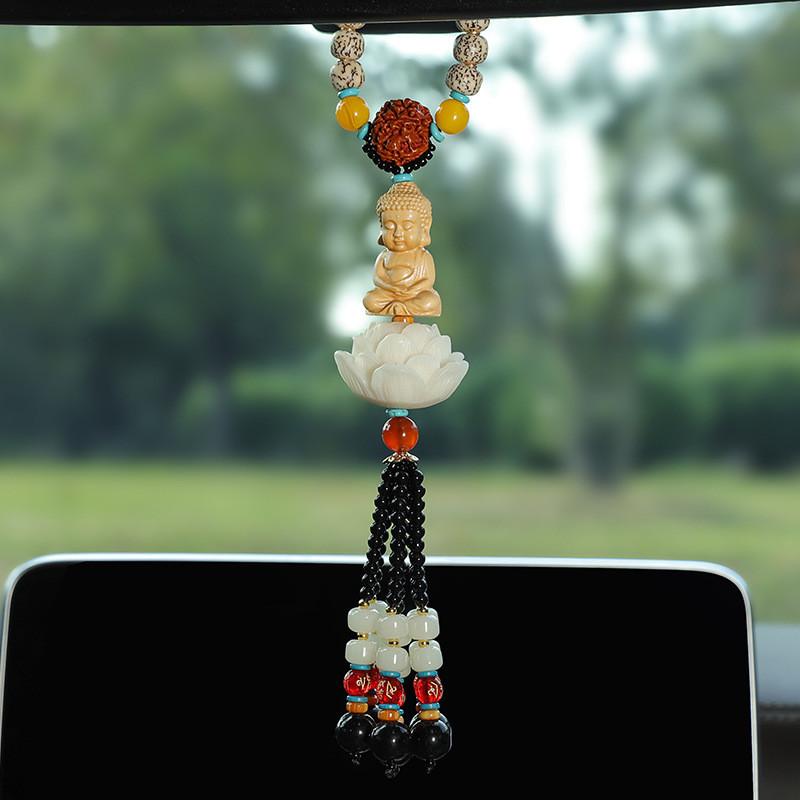 

Traditional Car Charm With Peach Wood Dragon And Buddha For Safe Journey Style E