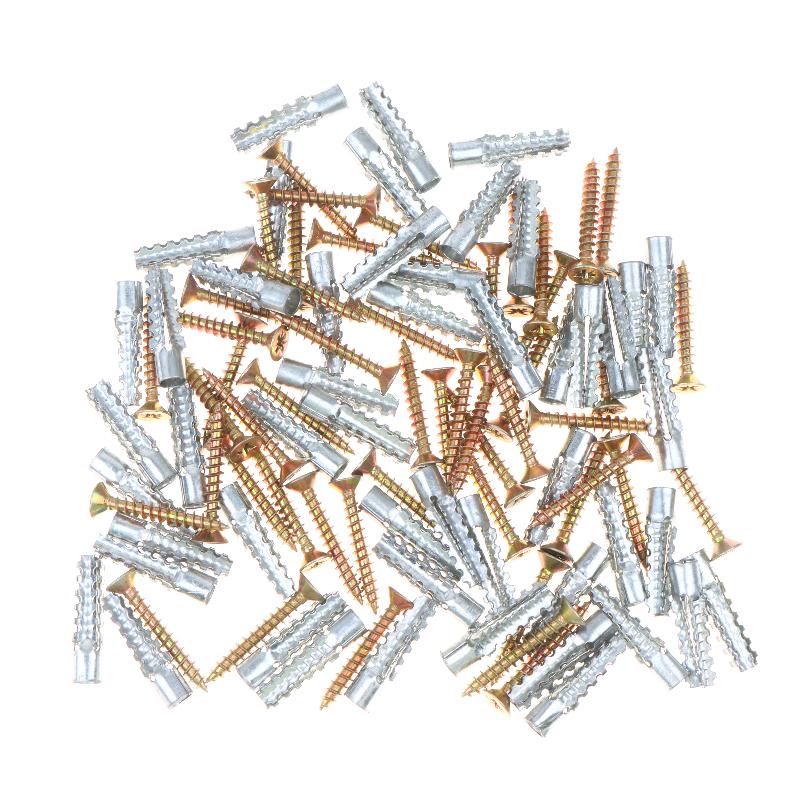100Set 6/8Mm Wall Anchors And Screws Set Metal Expansion Plug And Self Tapping Screws Kit For Concrete Drywall Mounting