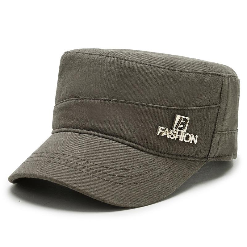 

Spring and Autumn Men s Flat Top Hat Leisure Sports Cap Flat Top Hat Outdoor Sun Hat Simple Old Man Hat Adjustable армия зеленый