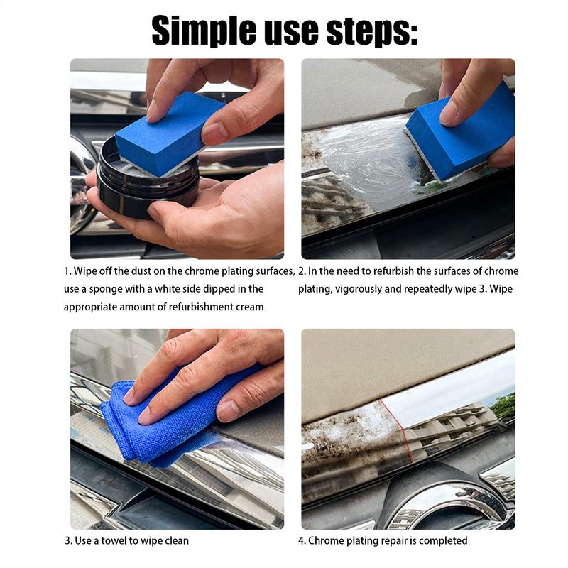 Chrome Polish For Cars 100g Chrome Restorer For Cars Polishing Compound Refurbishment Agent Scratch Repair Paste For Car Truck