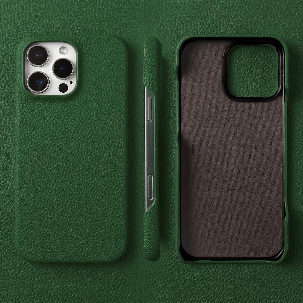 Премиальный магнитный чехол из натуральной кожи для iPhone 16 Pro Max 15 14 13 12 11 Беспроводная зарядка Магнитная крышка Magsafe Ударопрочный чехол