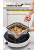Stainless Steel Multifunctional Cookware: Square Deep Fryer, Milk Steamer, Noodle Pot, Portable Fresh-Keeping Box
