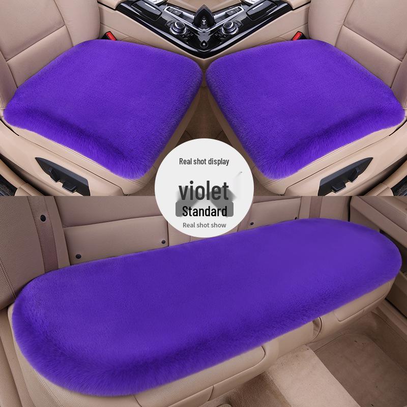 2024 Winter Faux Rabbit Fur Car Seat Cushion Set - Three-Piece Backless
