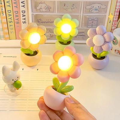 Mini LED Blume Nachtlicht Nette Kleine Tisch Lampe Desktop Ornament Nacht Schlafzimmer Umgebungs Lichter Kinder Spielzeug Kinder Urlaub Geschenk