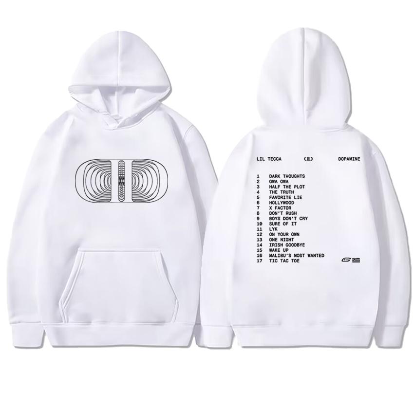 Hot Sale Autumn Winter Lil Tecca Dopamine 2025 New In Album Printed Sweatshirt Men Women Fleece Casual Hoodie Unisex Streetwear