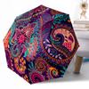 Peaceful Paisley Flowers Outdoor Automatic Umbrella Compact 8-Rib Lightweight Durable Everyday Carry Umbrella Outdoor Accessory Stylish Gift Women