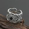New Retro Creative Fashion Ethnic Style Ring Mongolian Pattern Men's Open Ring