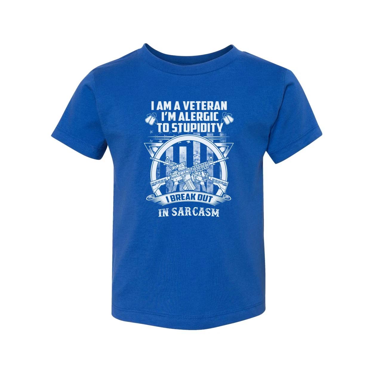 Veteran Unisex Tee I Am A Veteran I Am Allergic To Stupidity I Break Out In Sarc 4XL