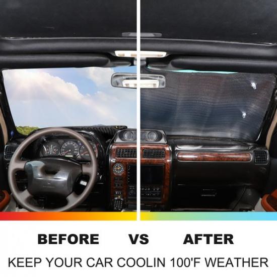 Suction Car Sun Shade Windshield Window Cover For Toyota Prado LC90 1996-2002