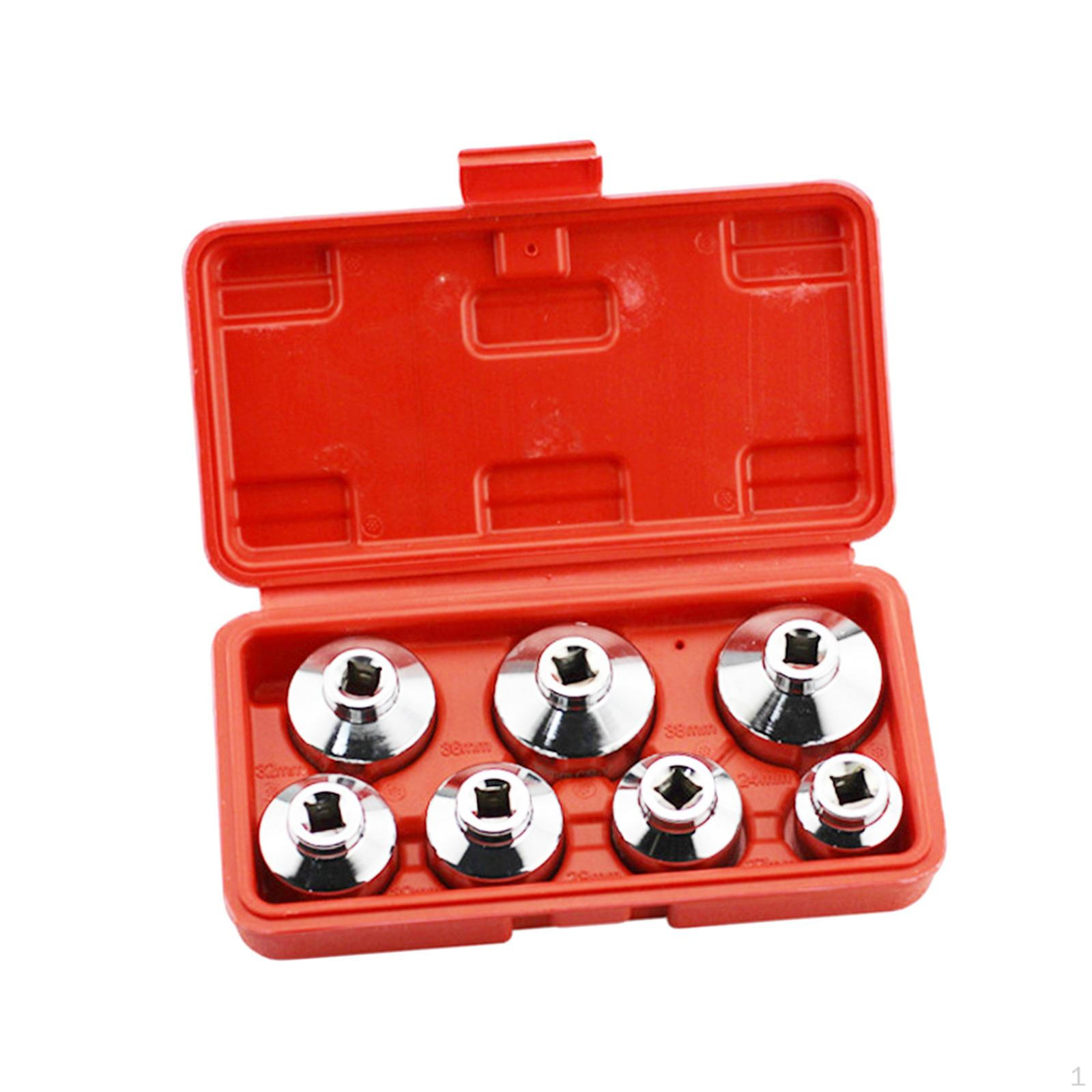 

7Pcs Oil Filter Socket Universal Automotive Tools 24mm to 38mm Disassembly Tool 3/8 Drive Car